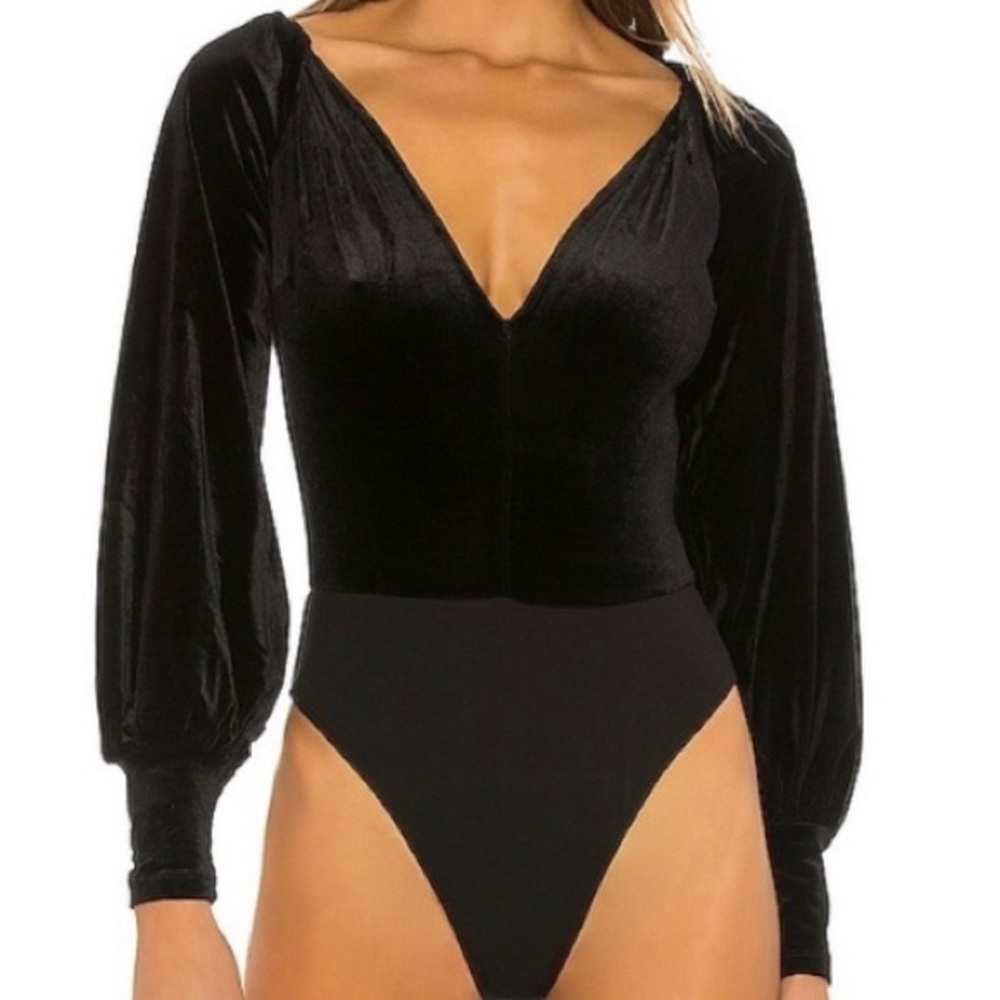Elegant Black Velvet Bodysuit